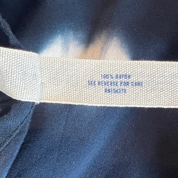 Aeropostale Tie-Dye Navy and White Rayon Flowy Kimono 1/2 Sleeves One Size - Picture 9 of 9